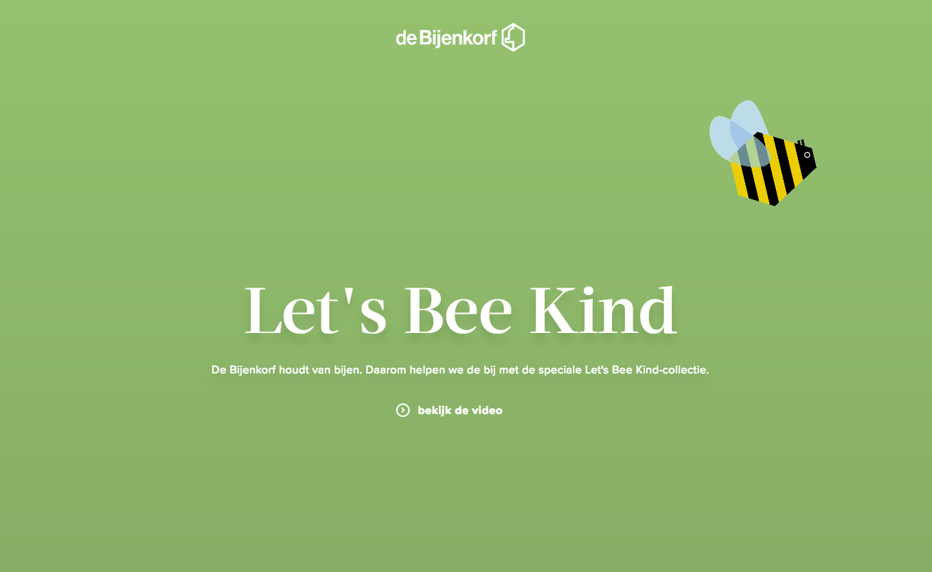 Let's Bee Kind campagne Bijenkorf scoort