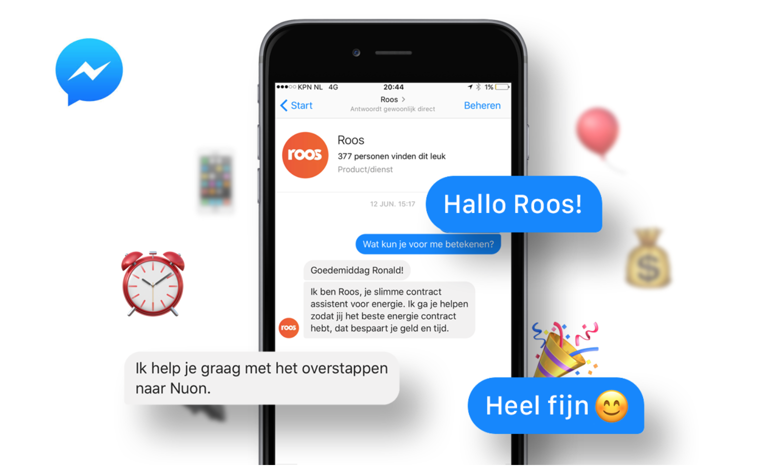 Chat met Roos over een nieuw energiecontract