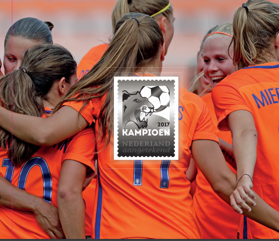 Kampioenschap Oranjeleeuwinnen op zilveren postzegel vereeuwigd