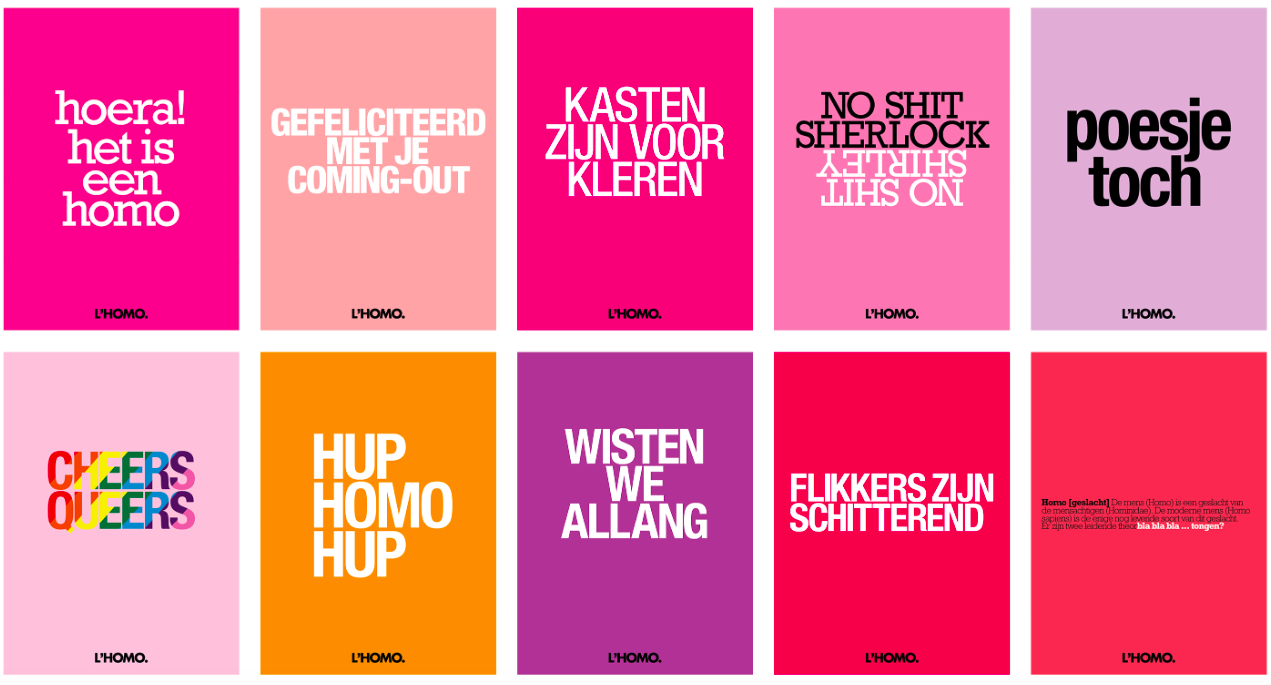 Gefeliciteerd met je coming-out met kaarten van L'HOMO.