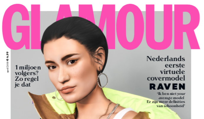 Glamour zet virtueel model op cover