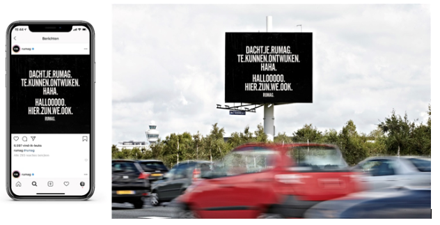 Megagrote RUMAG posts langs de snelweg deze zomer