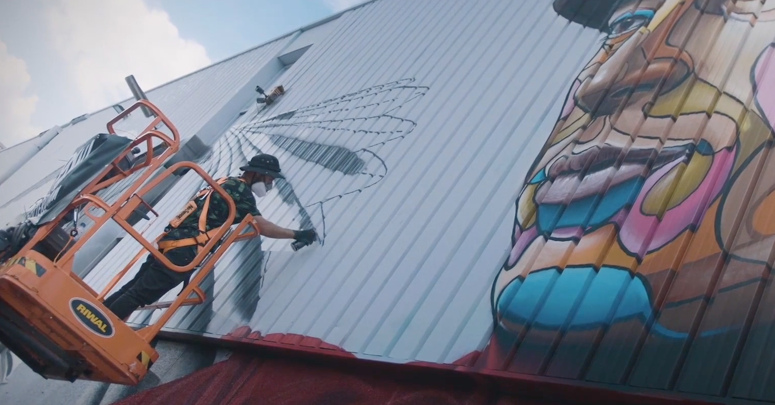 Rotterdam openlucht galerie tijdens street art festival POW! WOW!