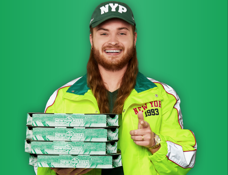 Donnie in New York Pizza campagne 'Monnie maken met je matties'