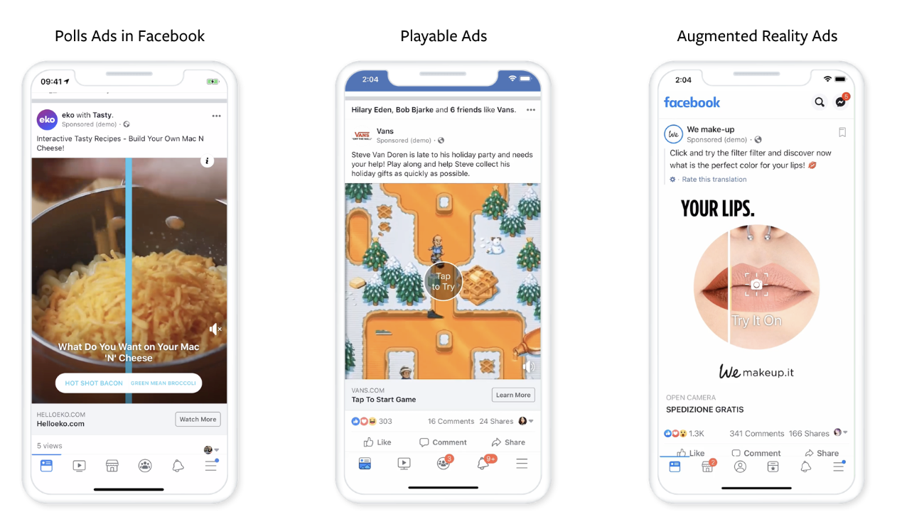 Facebook kondigt nieuwe interactieve advertenties en video tools aan