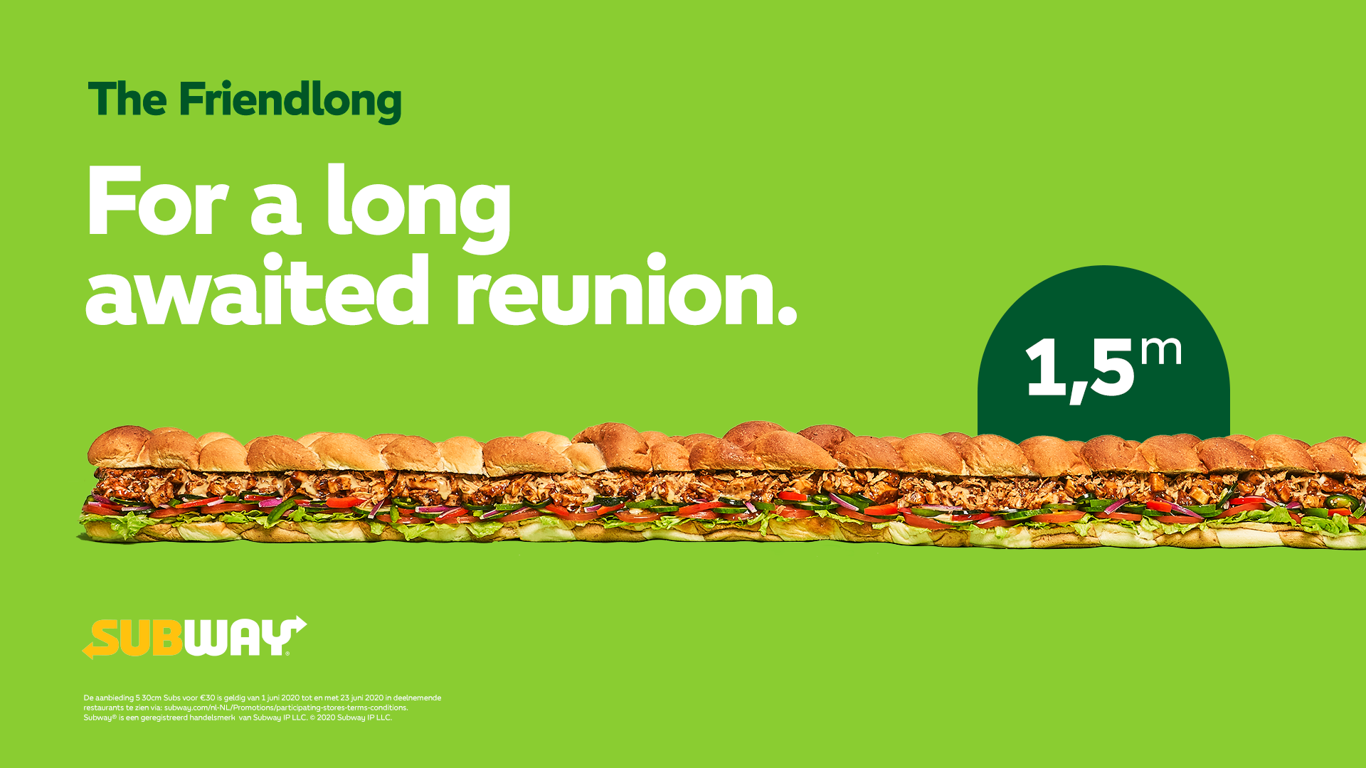 Subway opent met 1,5 meter limited edition sandwich