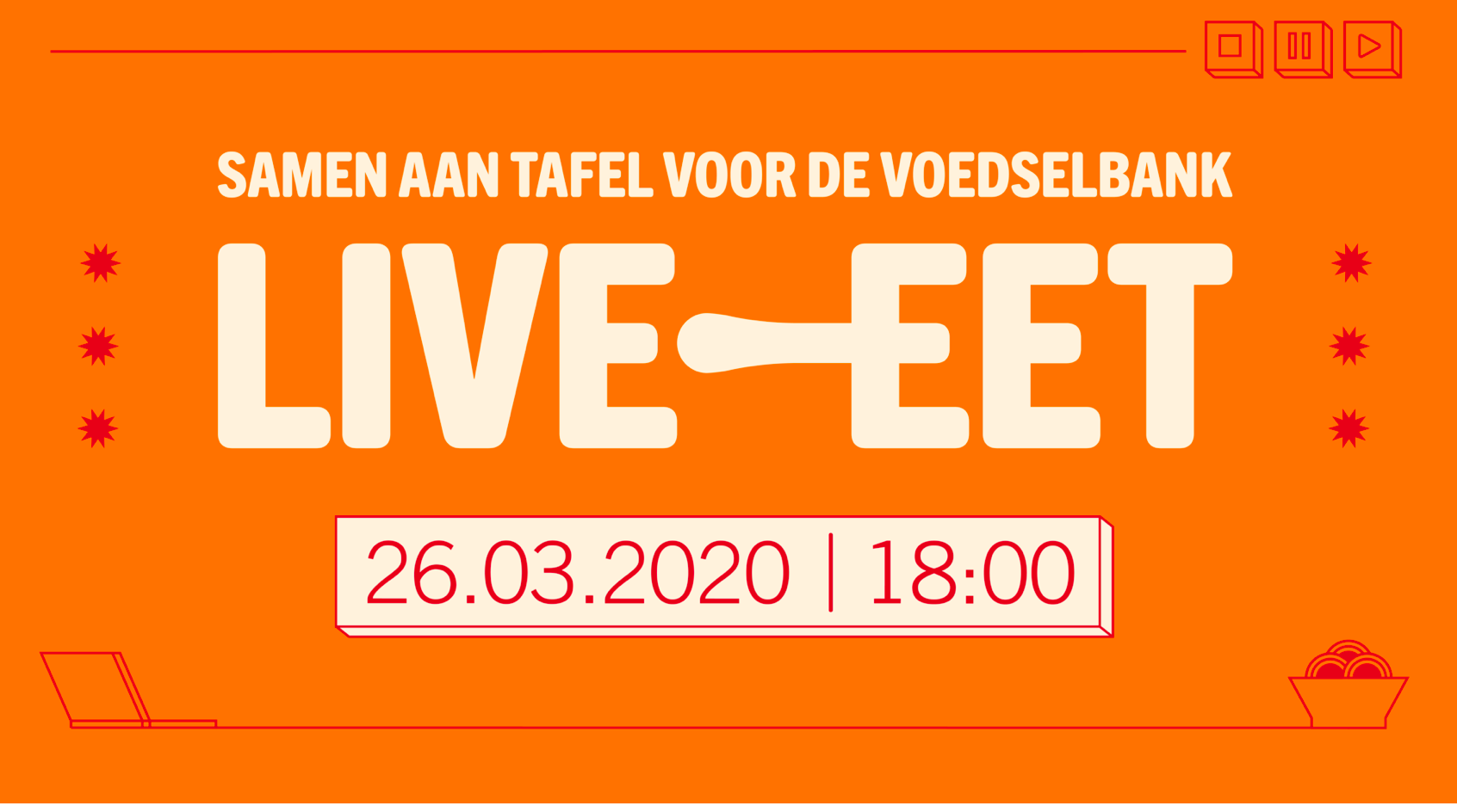 Online benefietdiner voor één miljoen voedselbank maaltijden