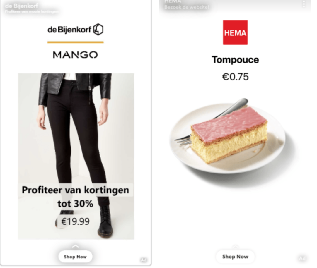 HEMA en de Bijenkorf maken als eerste gebruik van Dynamic Ads op Snapchat