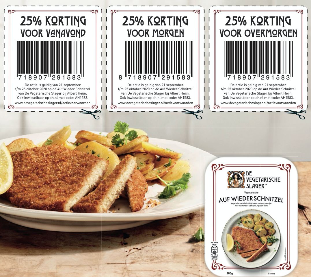 Vegetarische Slager start campagne voor de Auf Wieder Schnitzel