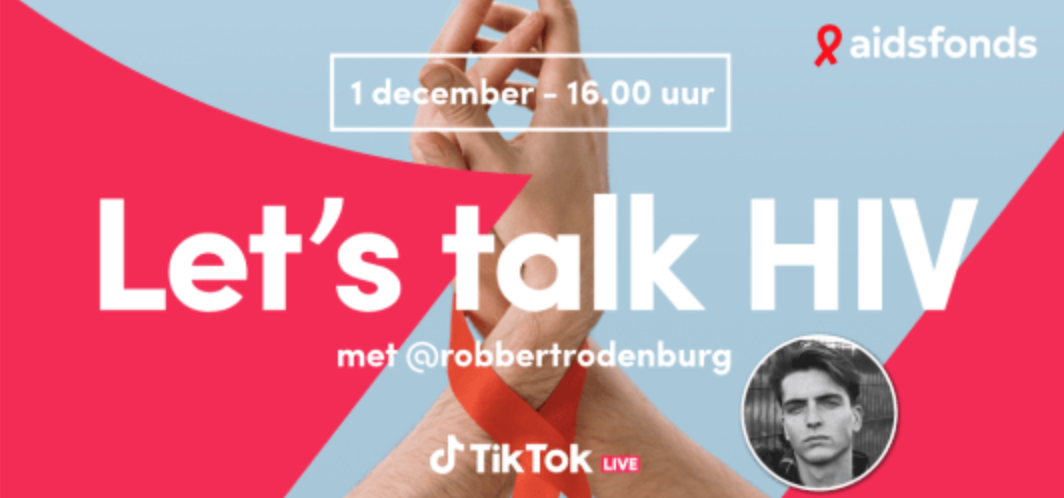 TikTok en Aidsfonds organiseren eerste Nederlandse livestream op Wereld Aids Dag