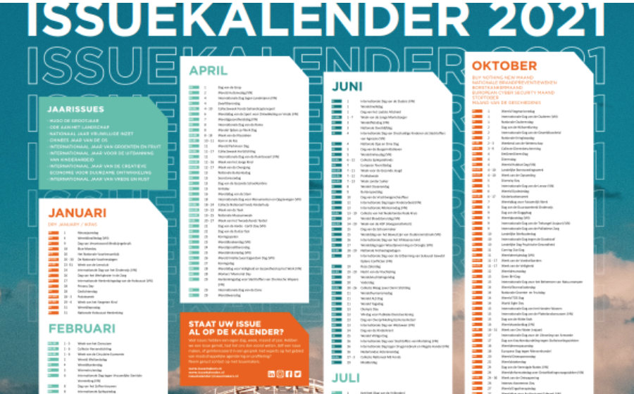 Nieuwe Issuekalender laat maatschappelijke agenda van onzeker 2021 zien