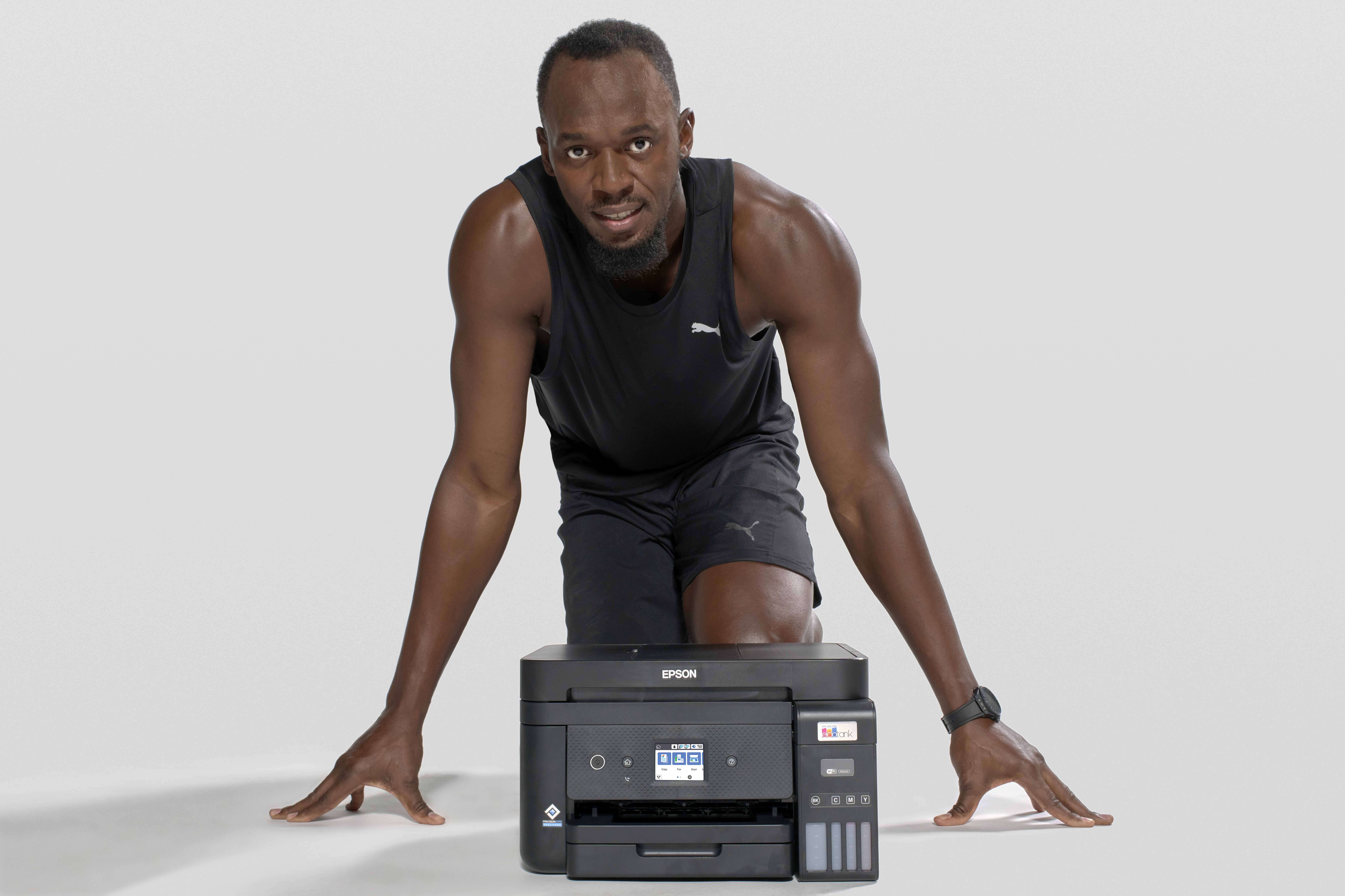 Epson en Usain Bolt promoten printen zonder cartridges