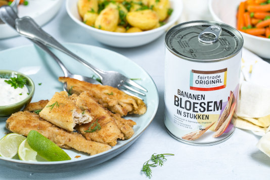 Fairtrade Original introduceert plantaardige visvervanger bananenbloesem
