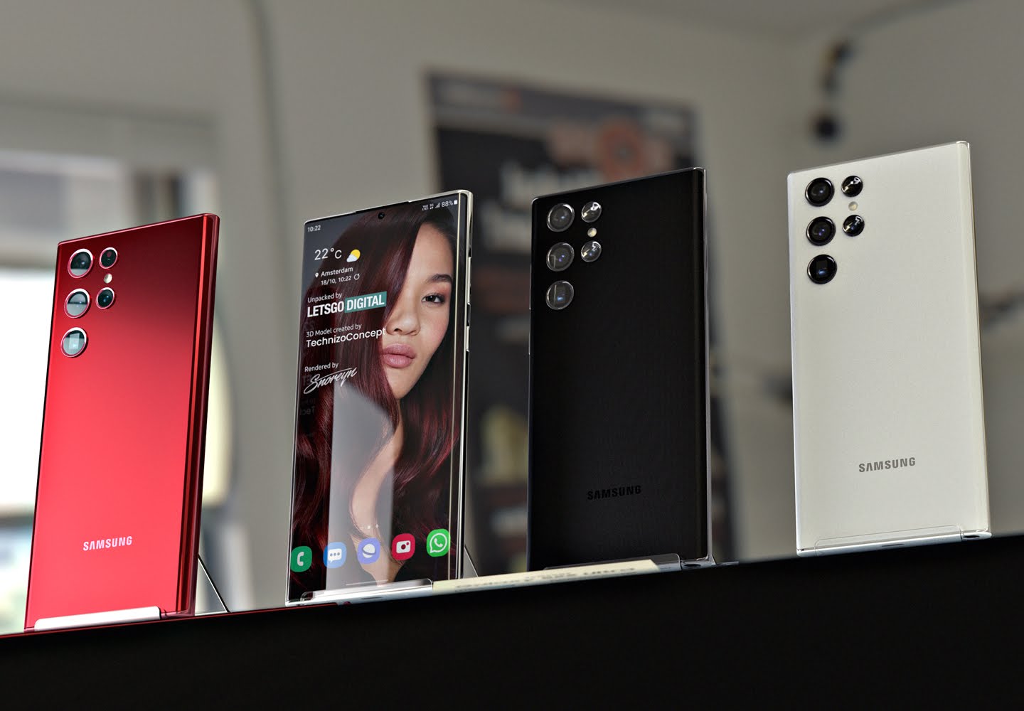 Samsung Galaxy S22 Ultra design bekend