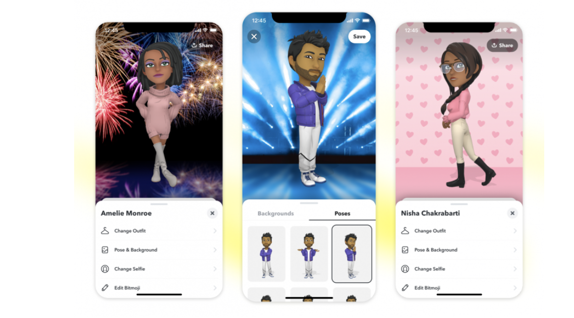 Snapchat-profielen krijgen een nieuwe look, met 3D Bitmoji