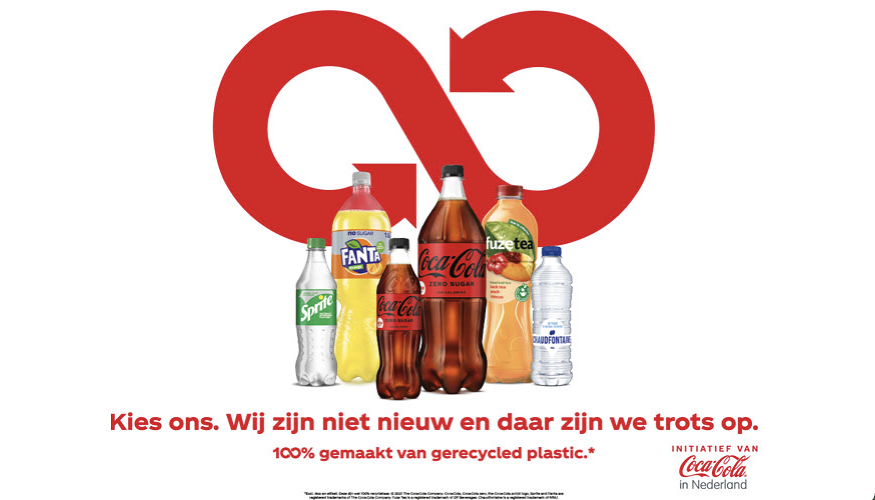 Coca-Cola gebruikt geen nieuw plastic meer voor flessen
