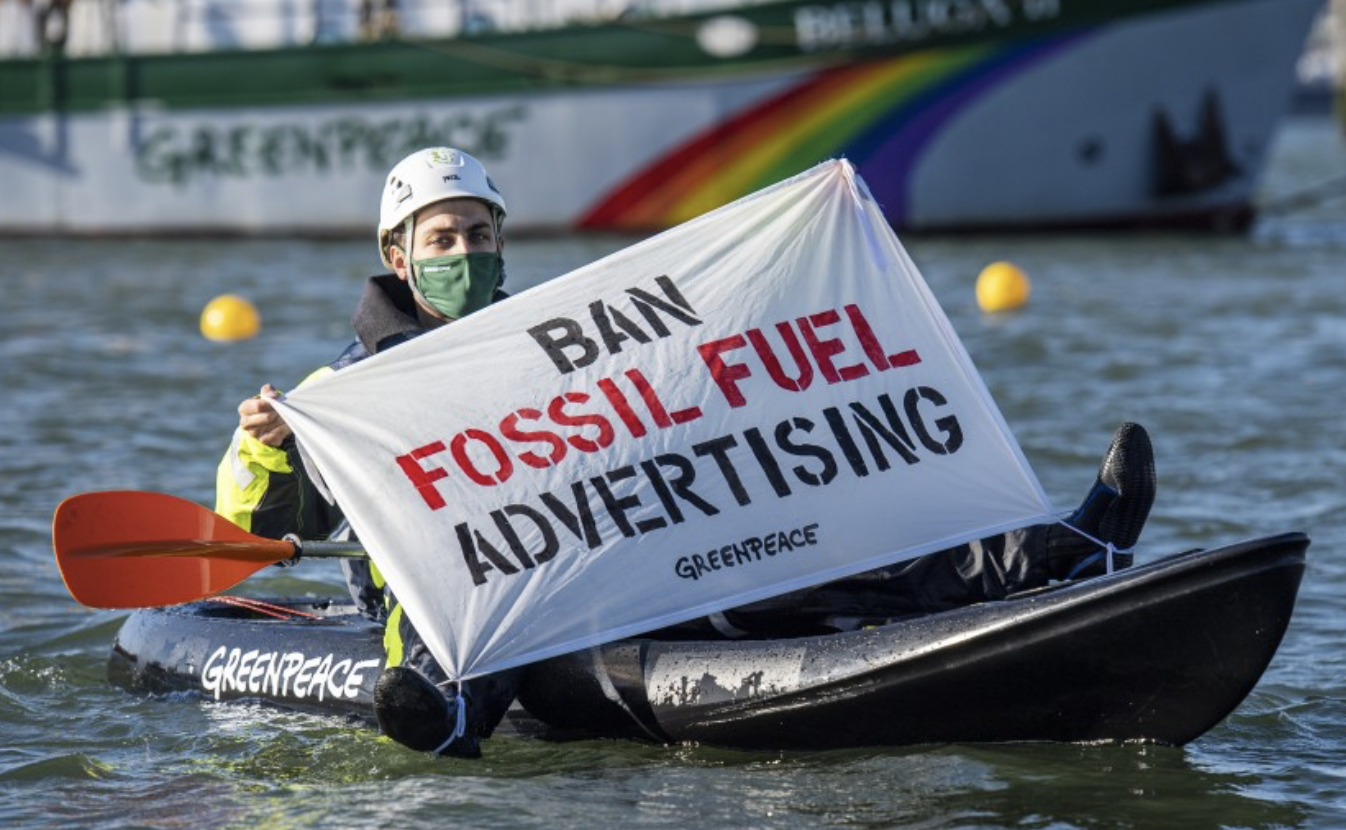 Greenpeace wil verbod op fossiele reclame
