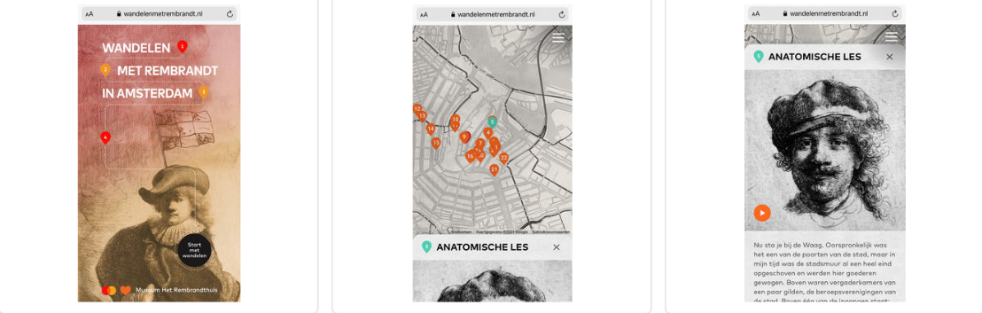 Rembrandt is nu een tourguide in Amsterdam