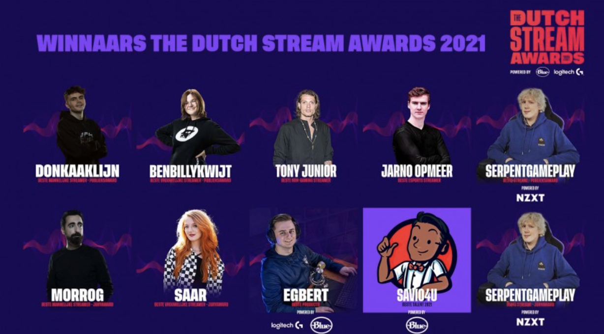 SerpentGameplay grote winnaar Dutch Stream Awards 2021